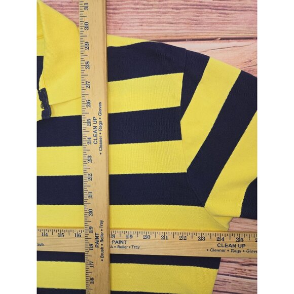 Polo Ralph Lauren Mens Yellow & Navy Striped Polo XL - Picture 7 of 7